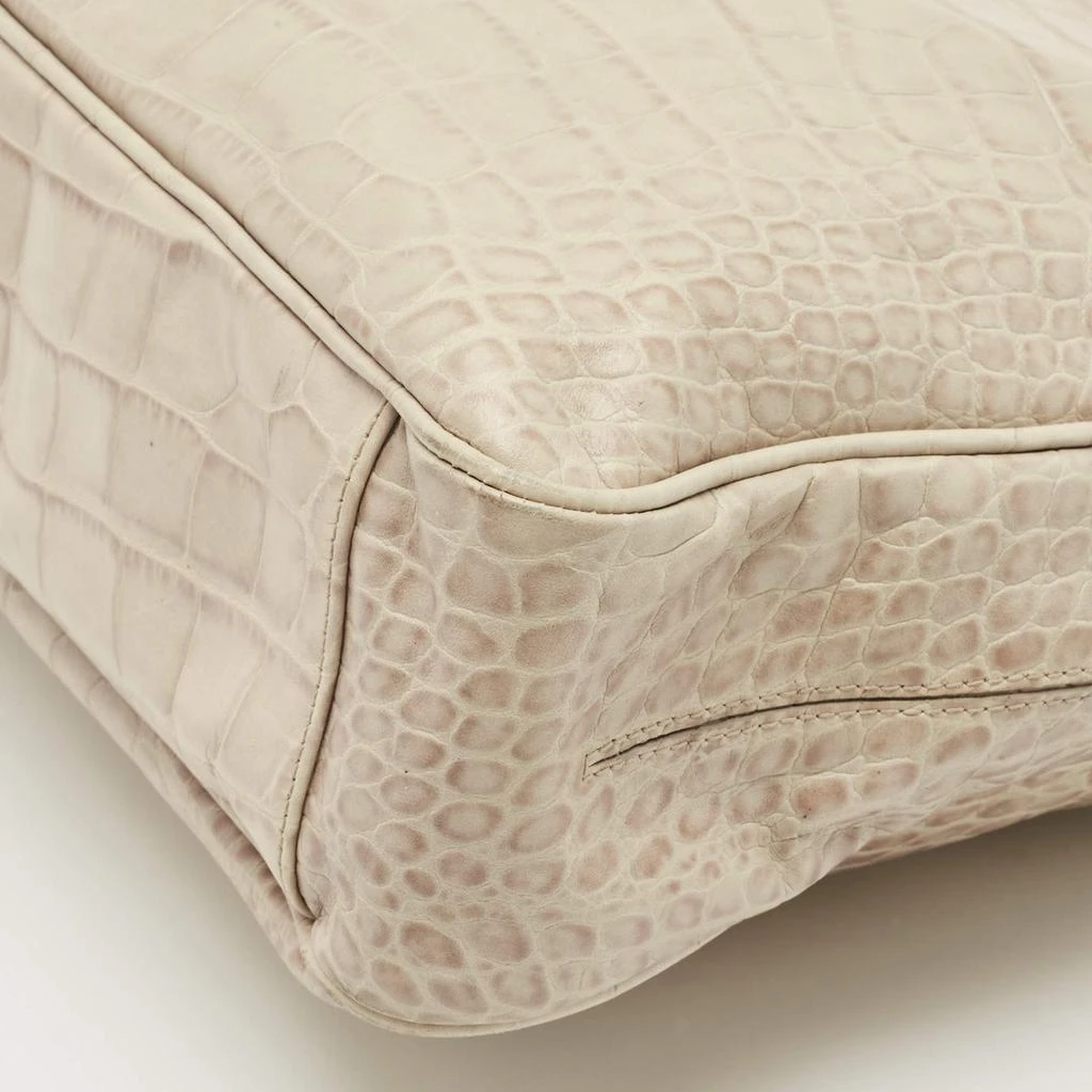 Furla Furla Light Beige Croc Embossed Leather Practica Tote 12
