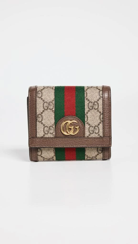 What Goes Around Comes Around Gucci Brown Coated Canvas Ophidia GG Wallet 1
