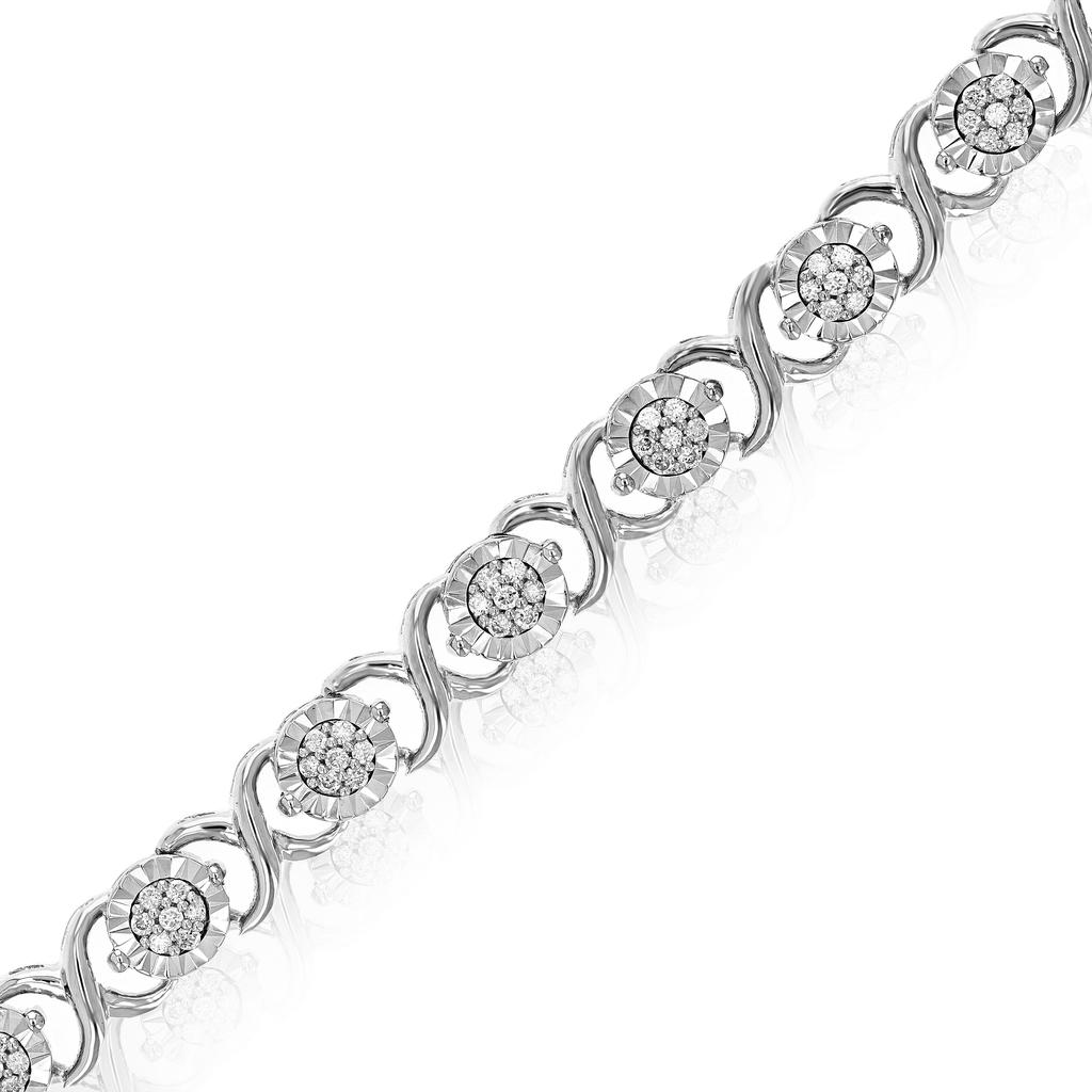 Vir Jewels 1/2 cttw Round Lab Grown Diamond Tennis Bracelet .925 Sterling Silver Prong Set