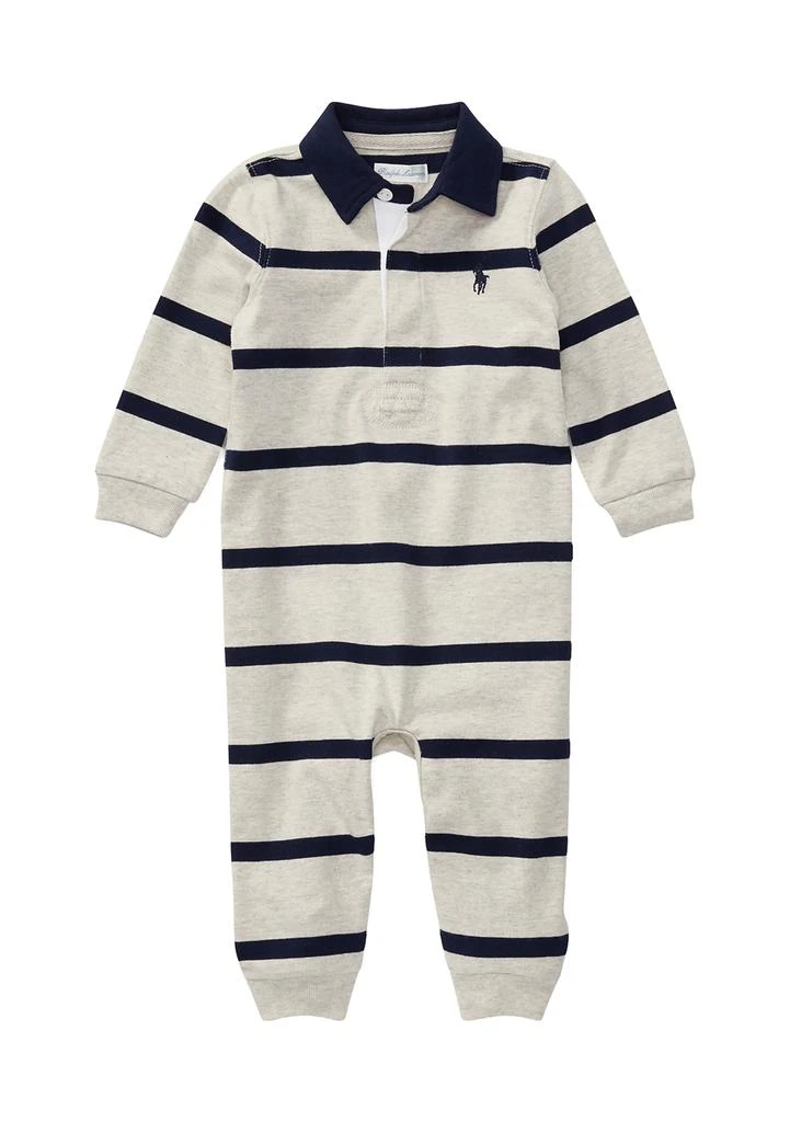 Ralph Lauren Baby Boys Striped Cotton Rugby Coveralls