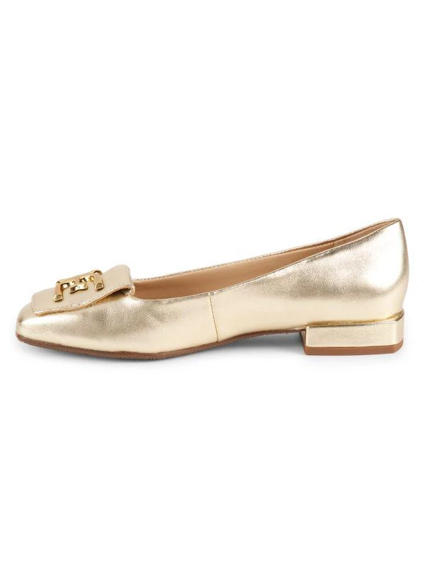 Sam Edelman Emina Logo Metallic Leather Flat Pumps 4