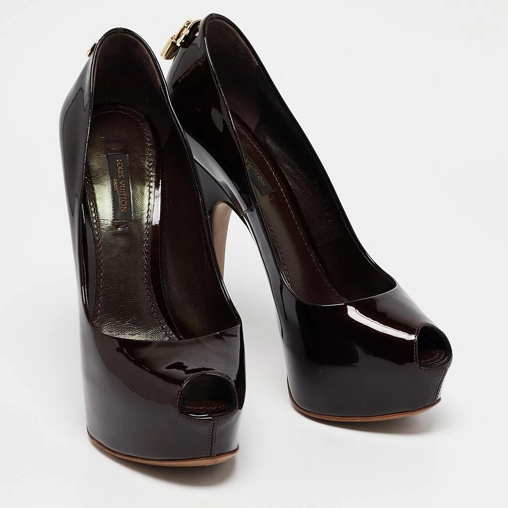 Louis Vuitton Louis Vuitton Burgundy Patent Leather Oh Really! Pumps Size 38 5