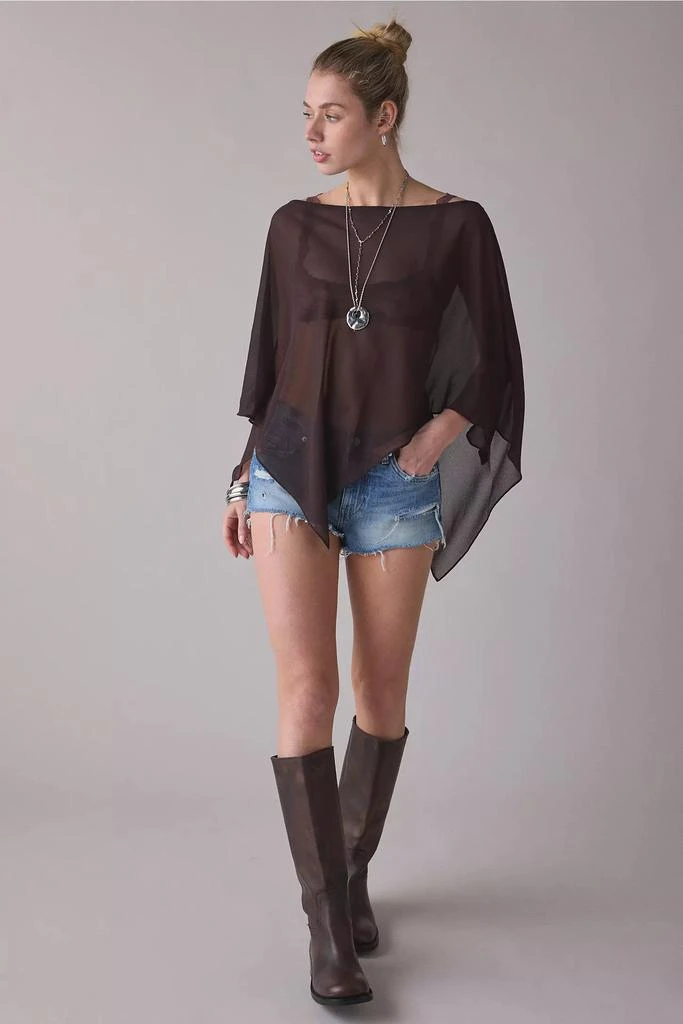 Urban Outfitters UO Fete Feeling Sheer Off-The-Shoulder Poncho 2