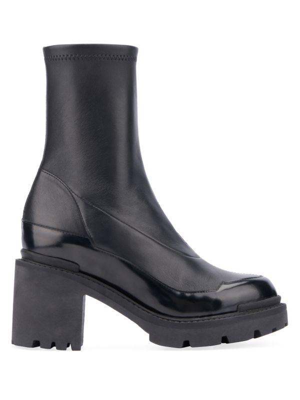 Aquatalia Vanna 80MM Stretch Leather Ankle Boots