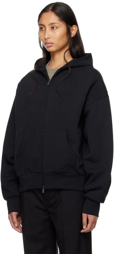 Essentials Black Classic Full Zip-Up Hoodie 4
