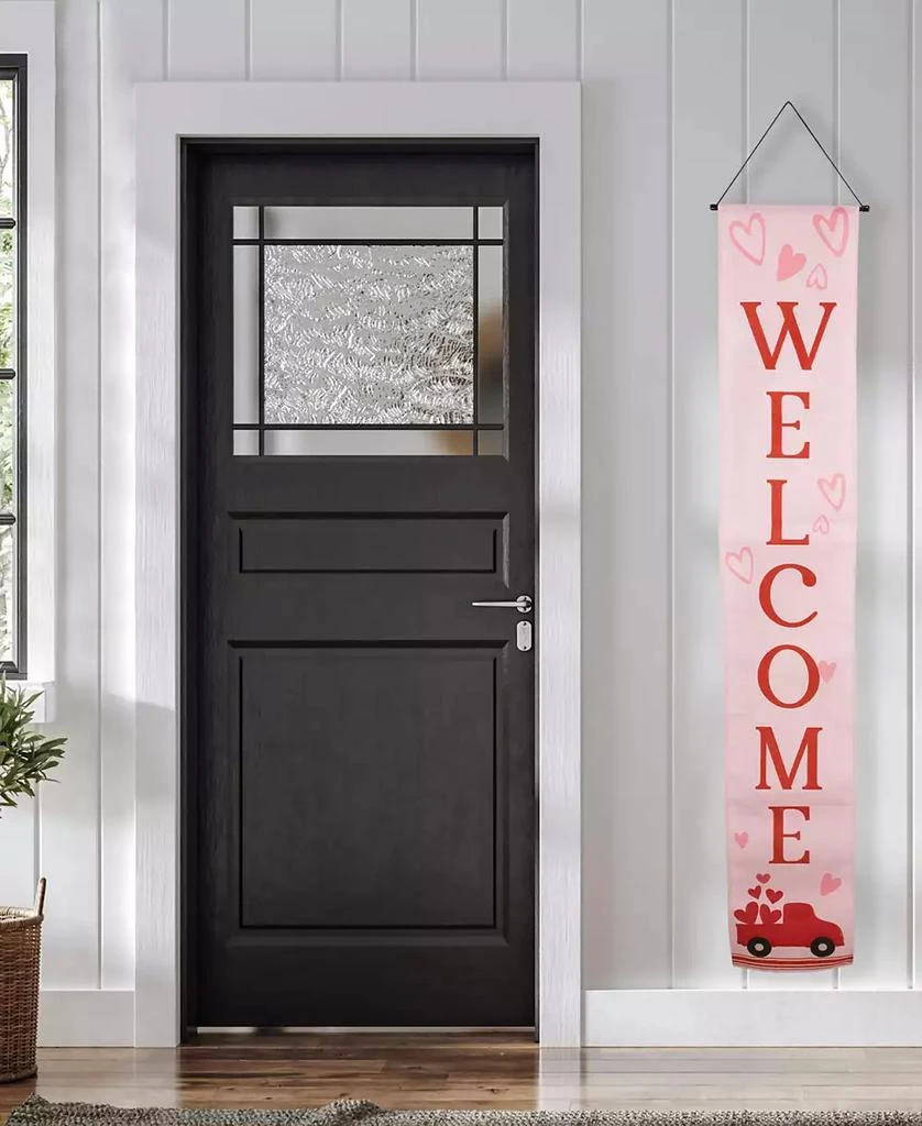 Northlight "Welcome" and "Happy Valentine's Day" Outdoor Door Banners, 71" 2