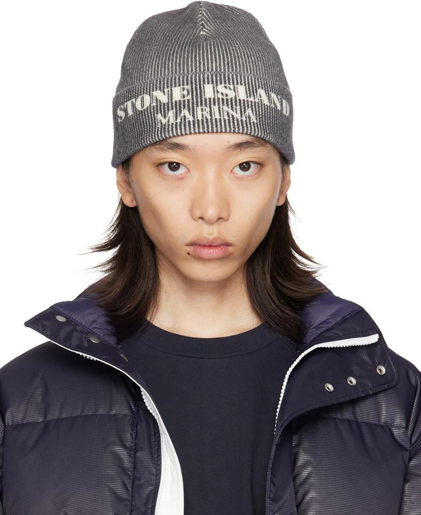 Stone Island Gray 'Marina' Beanie 1