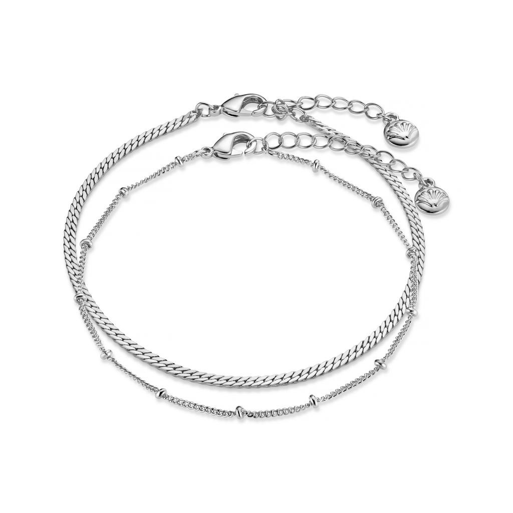 Orelia London Satellite & Flat Curb Bracelet Duo