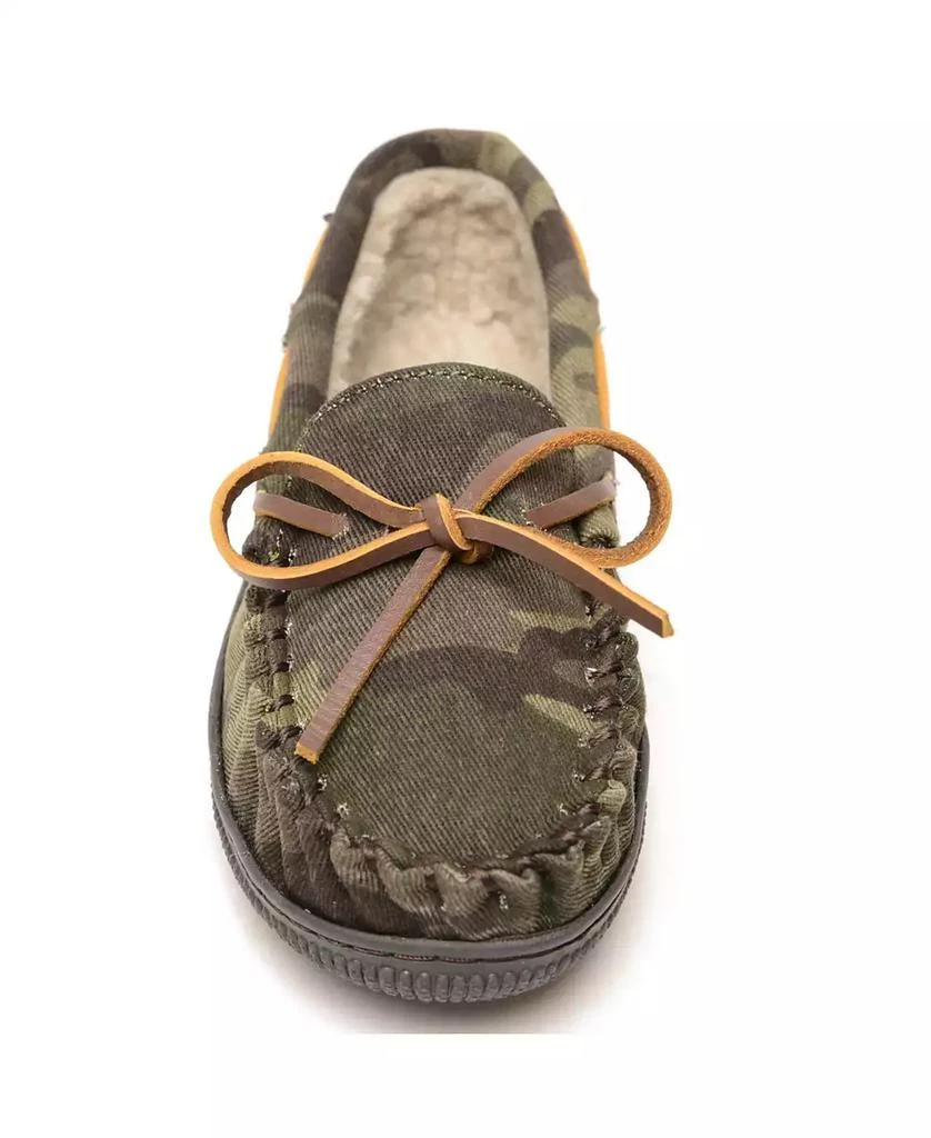 Minnetonka Toddler Boys Pile Lined Hardsole Moccasin Slippers 4