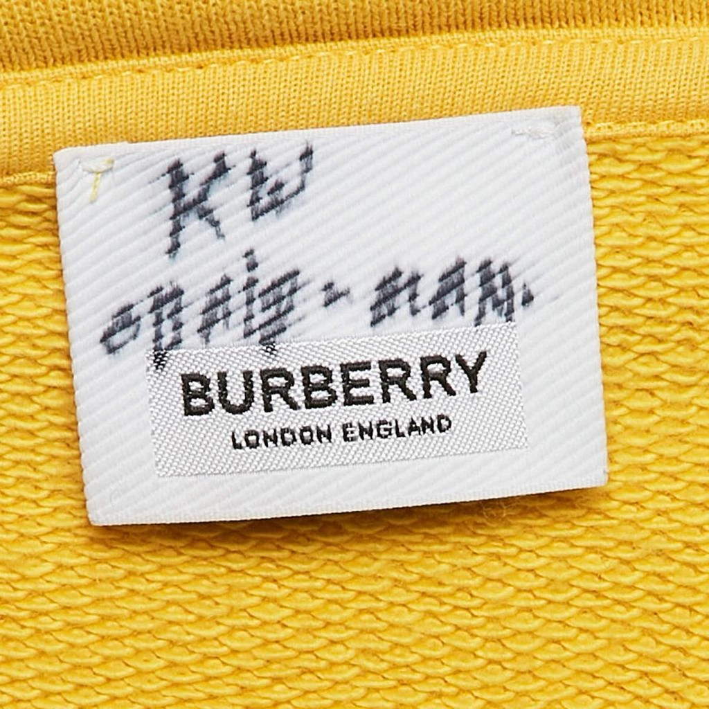 Burberry Burberry Yellow Logo Emboss Print Cotton Robson Hooded Sweatshirt L 5