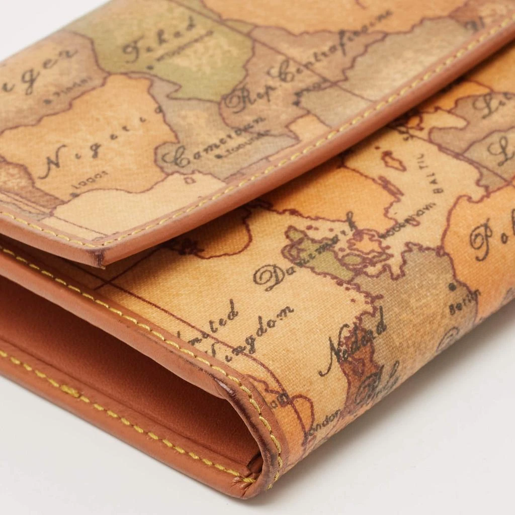 Alviero Martini Alviero Martini 1A Classe Tan Geo Print Coated Canvas and Leather Flap Continental Wallet 10