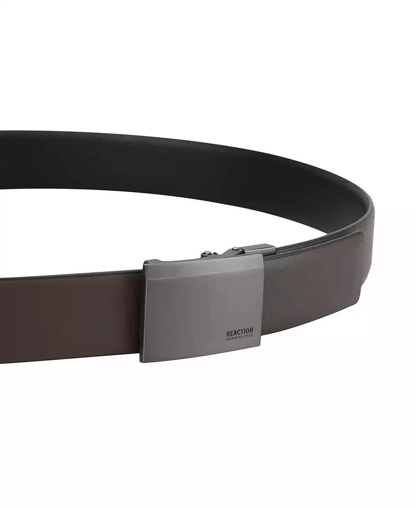 Kenneth Cole Men's Exact System Track Lock Gunmetal Plaque Buckle Belt 3