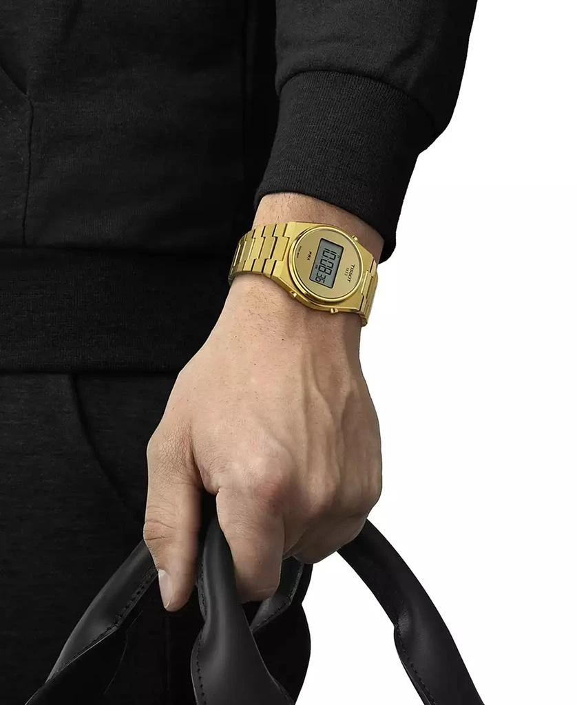 Tissot Men's Digital PRX Gold PVD Stainless Steel Bracelet Watch 40mm 5