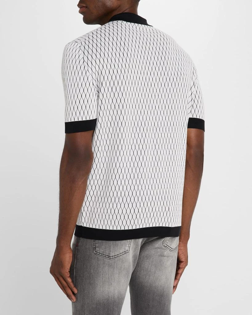 Kiton Men's Honeycomb Short-Sleeve Polo Sweater 3