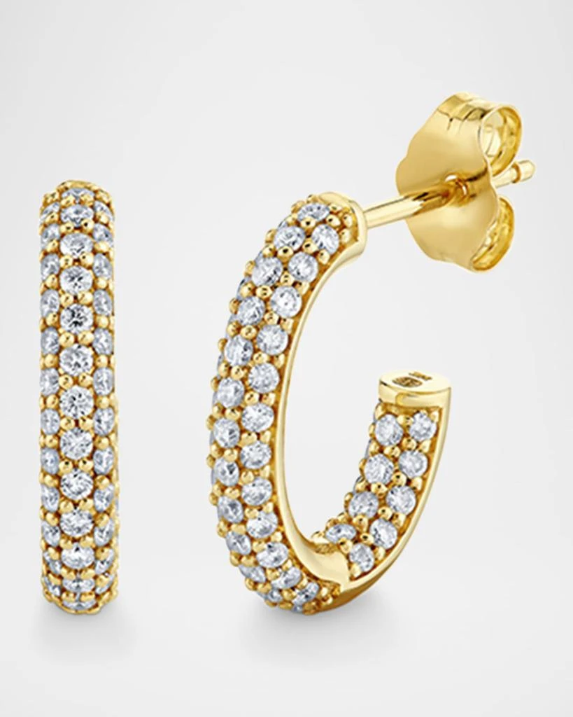 Sydney Evan 14K Yellow Gold Pavé Tube Hoop Earrings