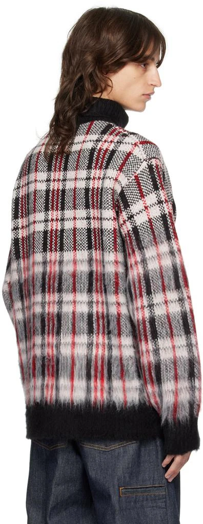Helmut Lang Red Brushed Plaid Turtleneck 3
