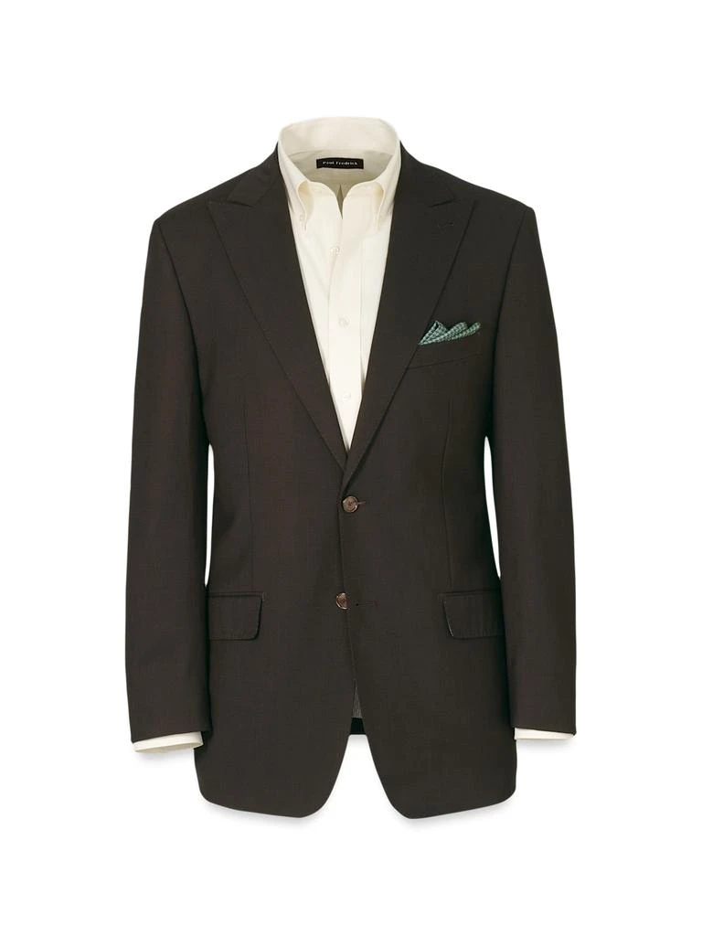 Paul Fredrick Wool Stretch Bengaline Peak Lapel Suit Jacket