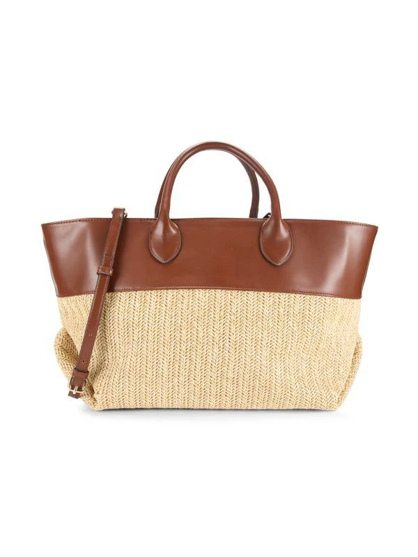 Collection XIIX East West Straw Texture Colorblock Tote 1