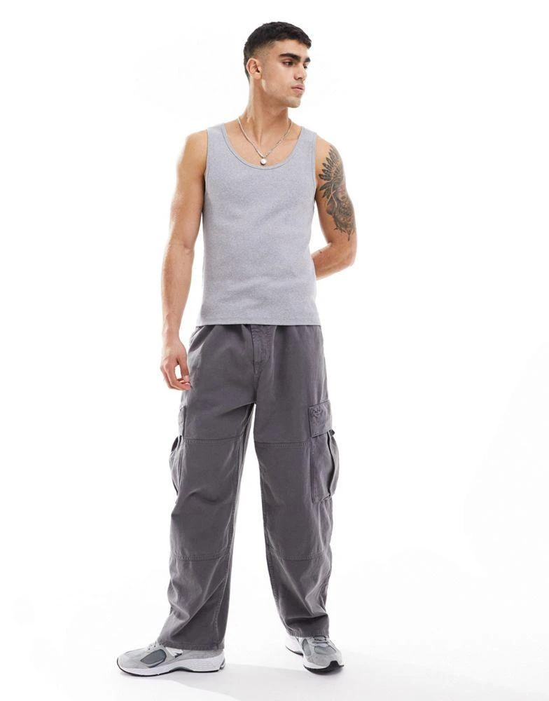 ASOS ASOS DESIGN muscle fit rib vest in grey marl 3