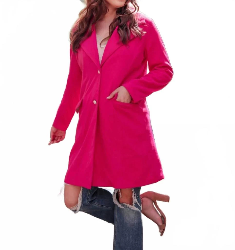 Jess Lea Fashion Week Coat In Hot Pink 2