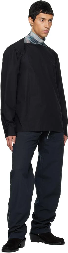 Dries Van Noten Black Boat Neck Cotton Shirt 4