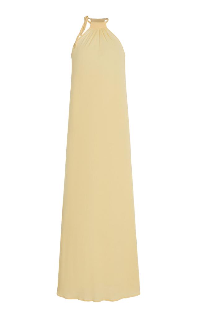 BEVZA BEVZA - Spikelet Crepe Maxi Dress - Yellow - M - Moda Operandi