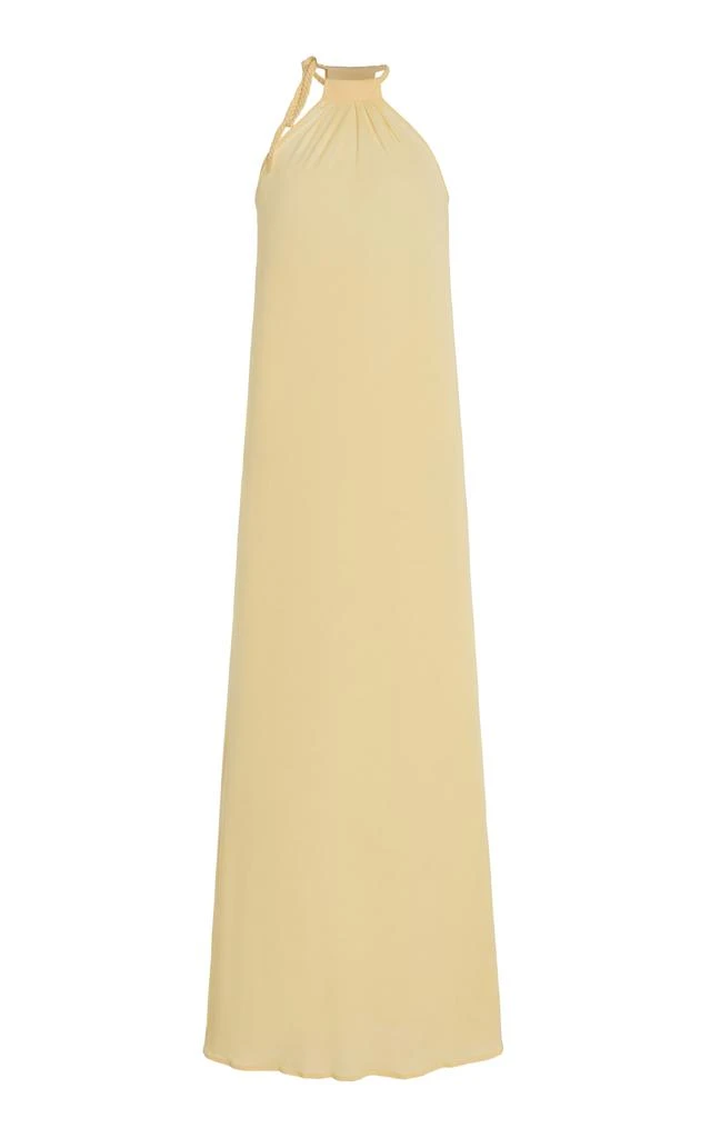 BEVZA BEVZA - Spikelet Crepe Maxi Dress - Yellow - S - Moda Operandi 1