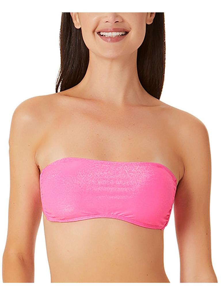 California Waves Juniors Womens Metallic Bandea Bikini Swim top