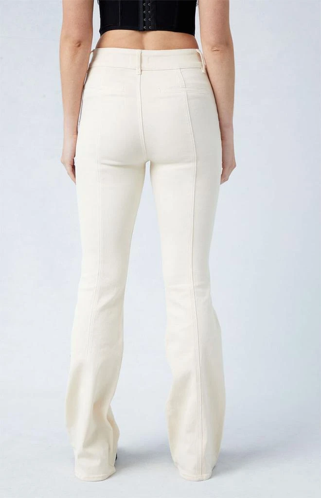 PacSun Cream High Waisted Flare Pants 4