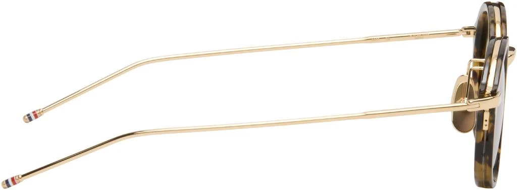 Thom Browne Brown & Gold Acetate & Titanium Round Sunglasses 2