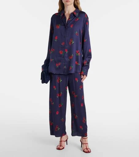 Khaite Mindy printed twill wide-leg pants 2