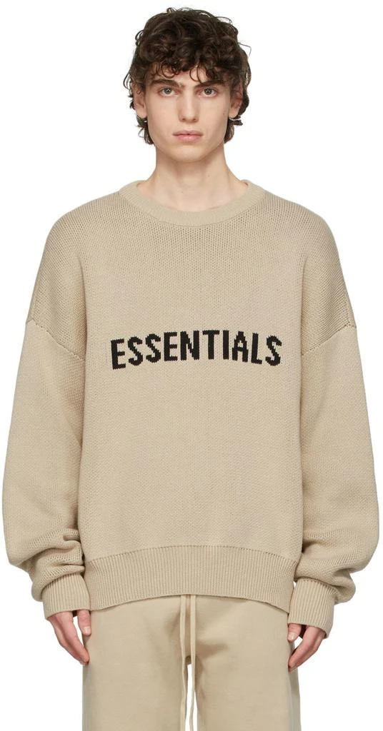 Essentials SSENSE Exclusive Beige Knit Pullover Sweater 1