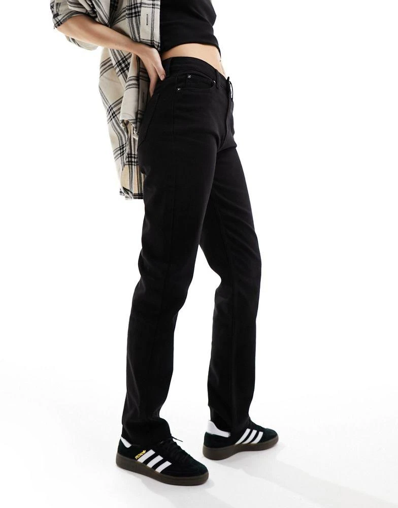 ONLY ONLY Emily high waist straight leg ankle jean in black 5