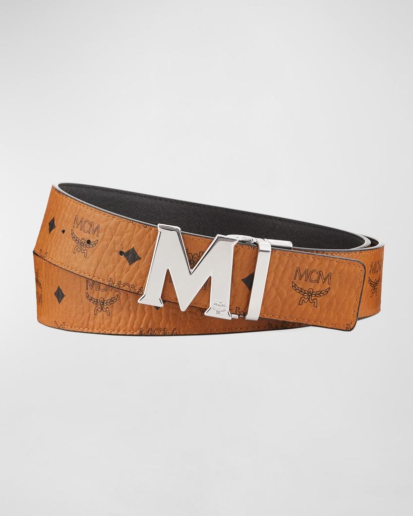 MCM Claus Reversible Visetos/Saffiano Belt