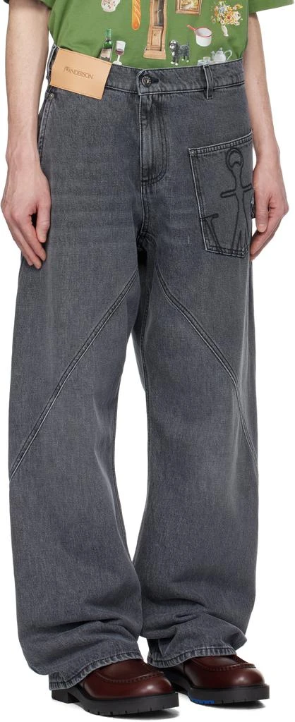 JW Anderson Gray Twisted Workwear Denim Jeans 2