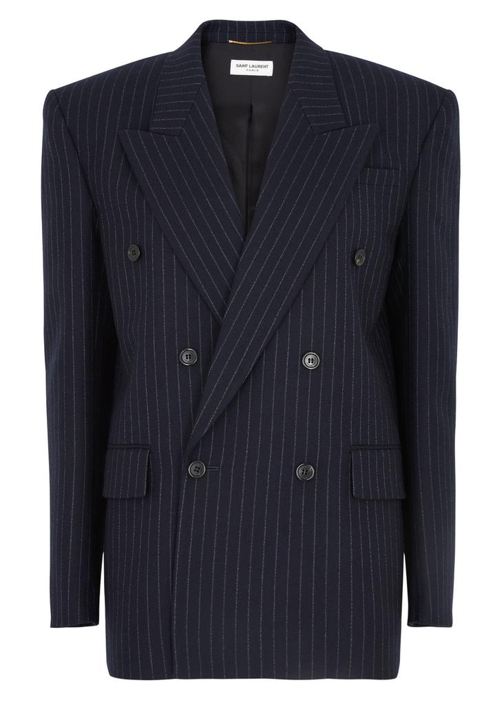 【関税＆送料込み】Max Mara Pinstriped Double-Breasted Jack Max Mara Women's Pinstriped Double-breasted Wool Jacket