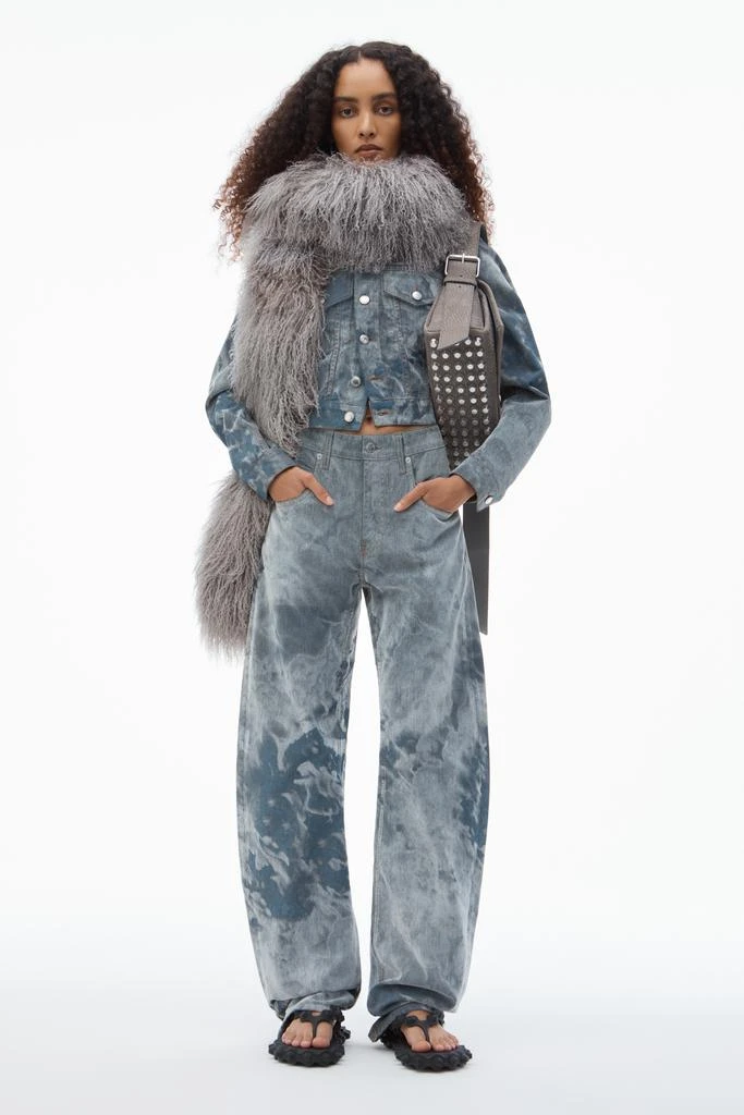 Alexander Wang Low-Rise Flocked Jeans with Lasered Cloud Print 1
