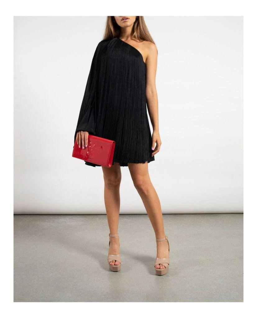 saint laurent Fringe One-Shoulder Mini Dress 1