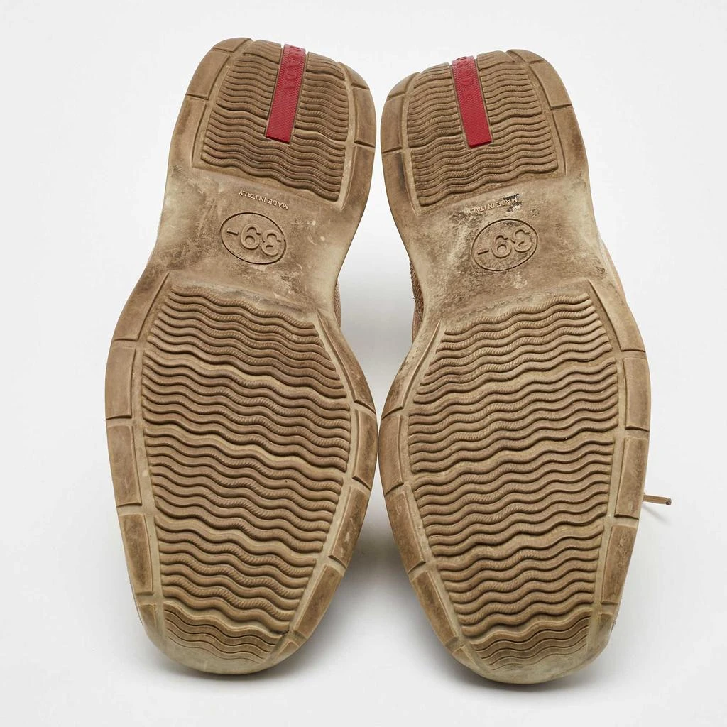 Prada Prada Sport Beige/Gold Leather and Suede America's Cup Low Top Sneakers Size 39.5 6
