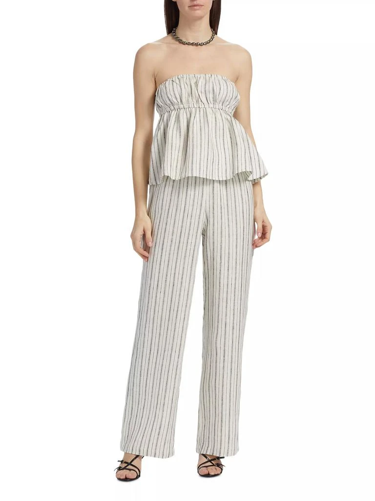 Reformation Olina Linen Striped Pants 2