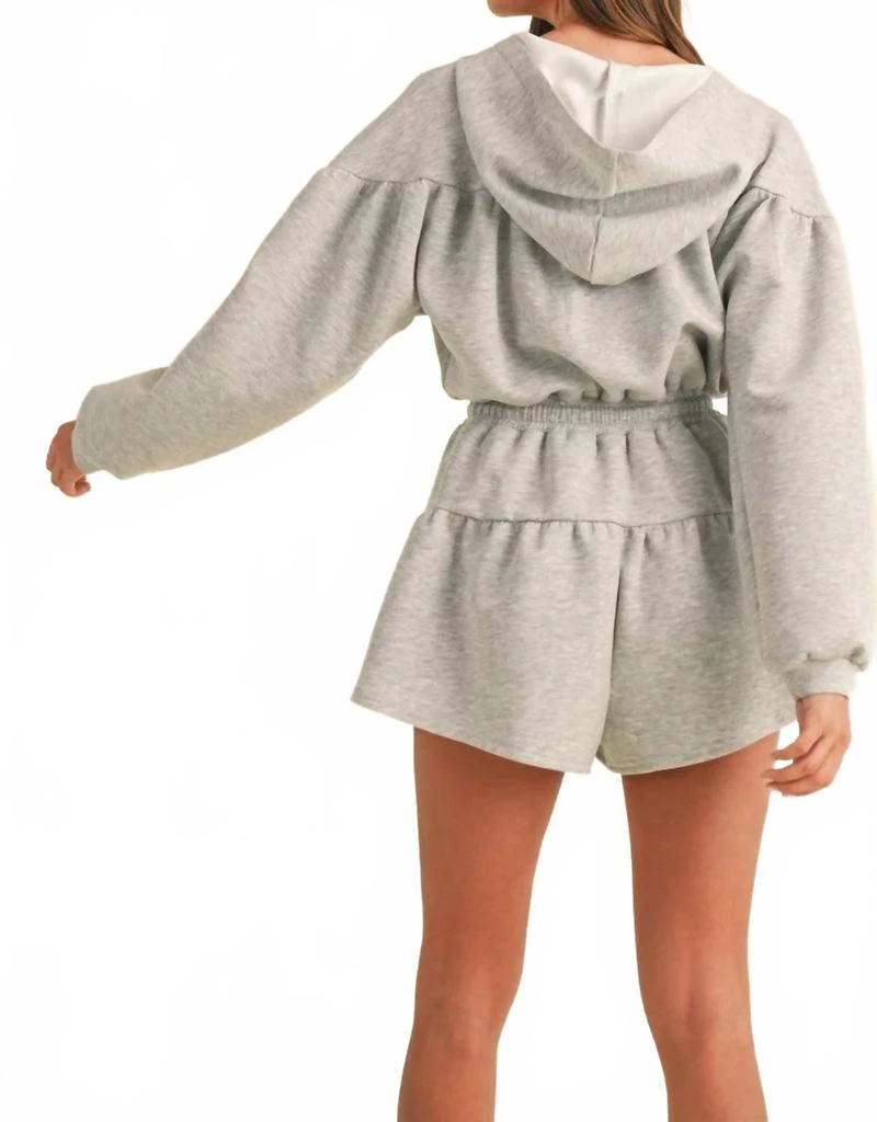 MABLE Gemini Scuba Sweatshirt Romper In Heather Grey 2