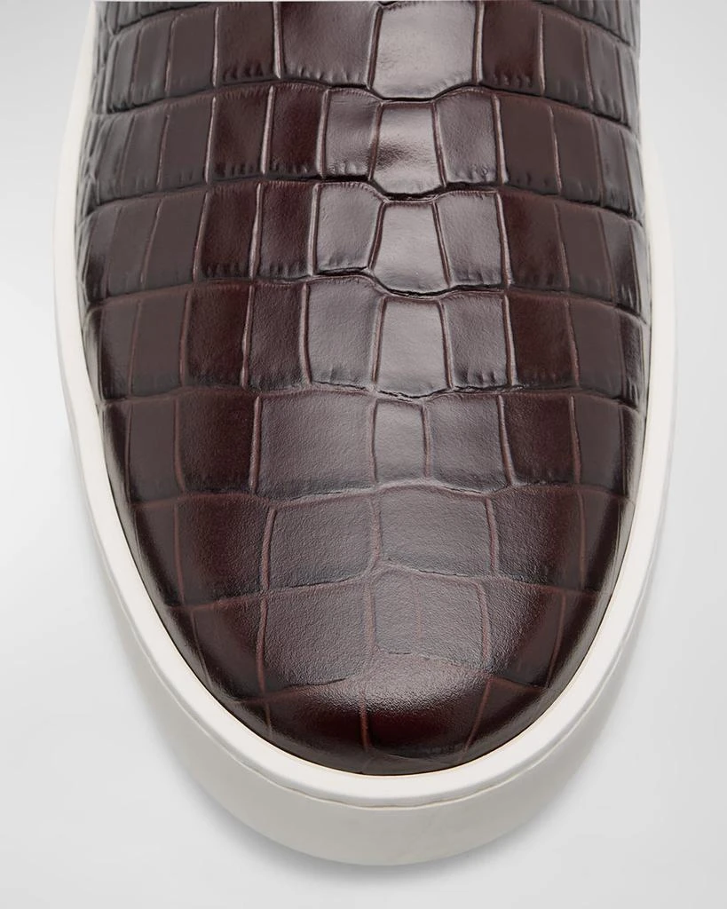 Manolo Blahnik Men's Nadores Croc-Effect Slip-On Sneakers 5