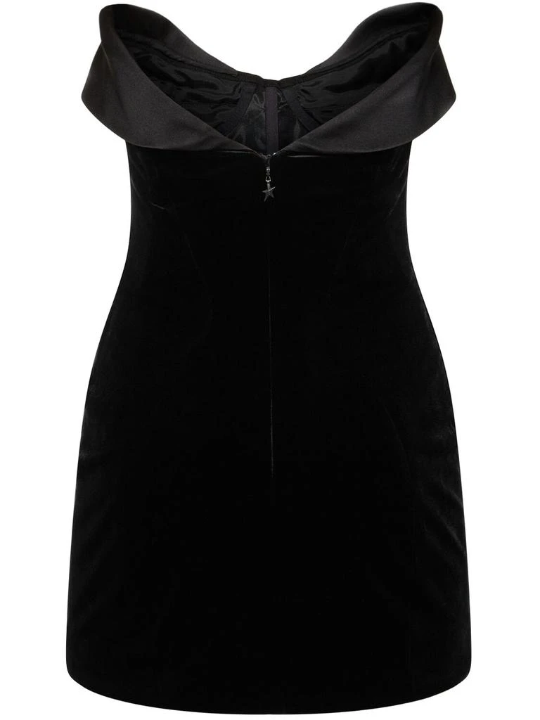 Mugler Strapless Stretch Velvet Mini Dress 3