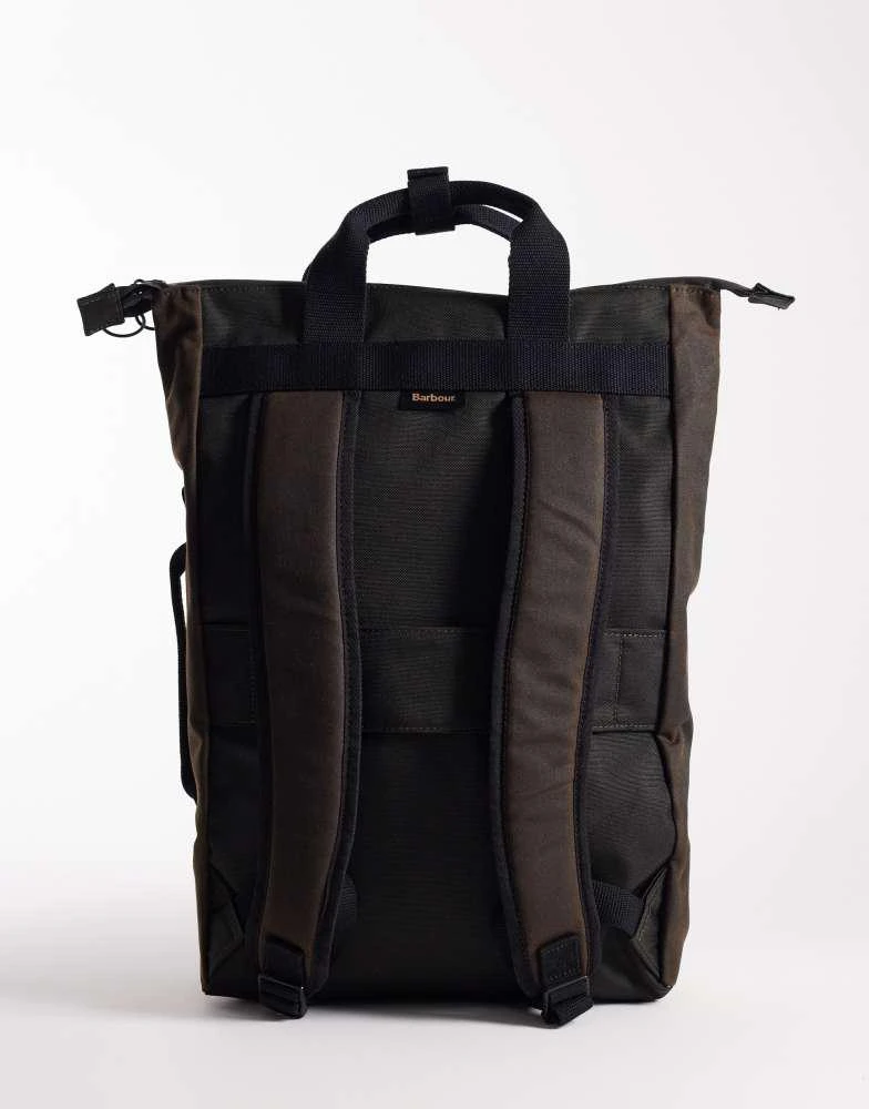 Barbour Barbour Field wax logo backpack in green 4