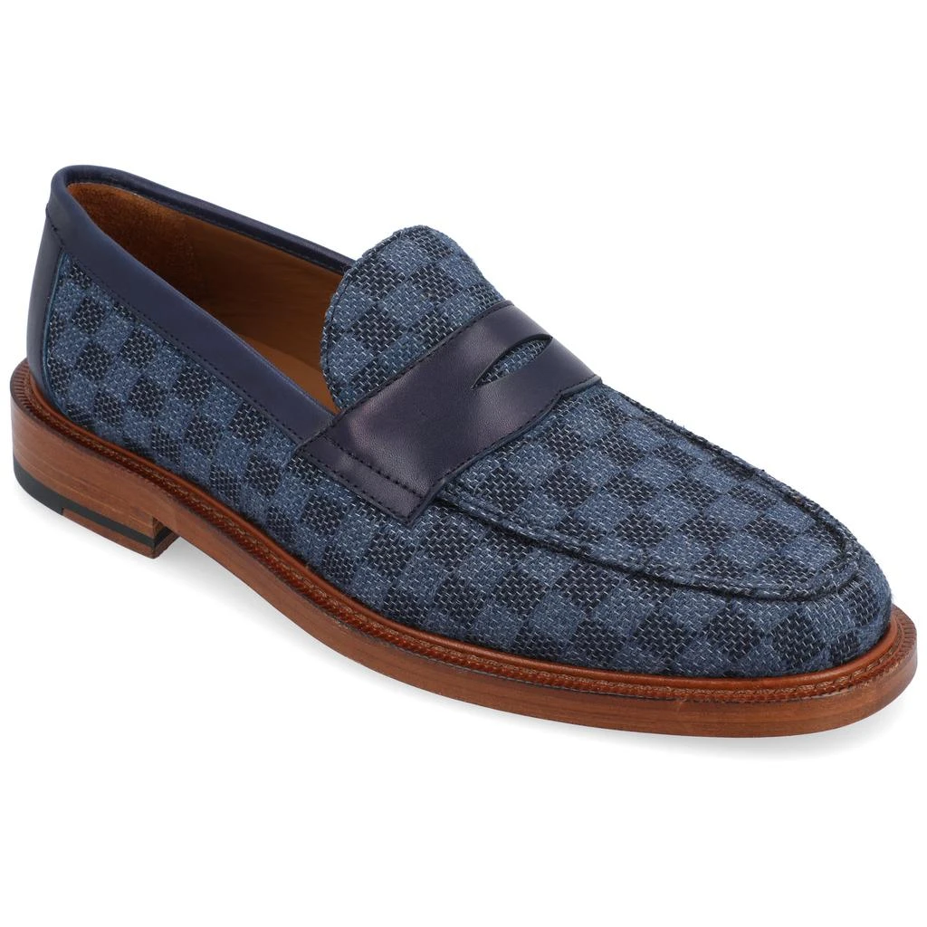 TAFT The Fitz Loafer in Blue Check 1