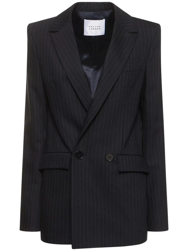 Galvan Pinstripe Wool Blend Jacket 1