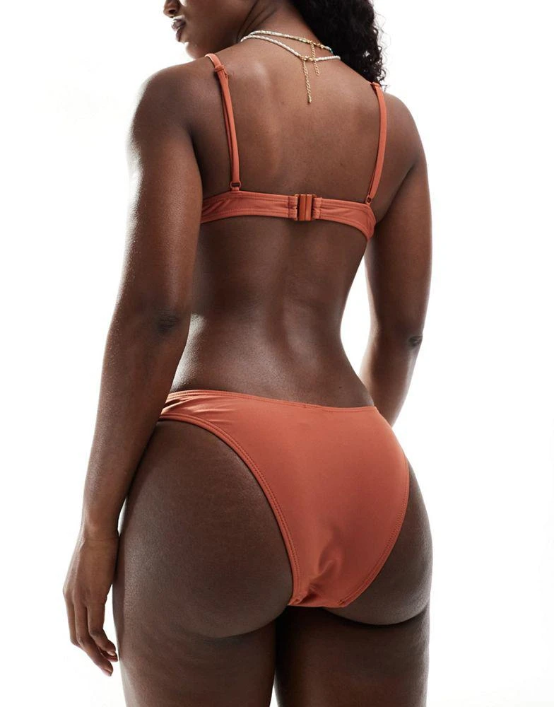 Brave Soul Brave Soul knot detail bikini bottoms in brown 2