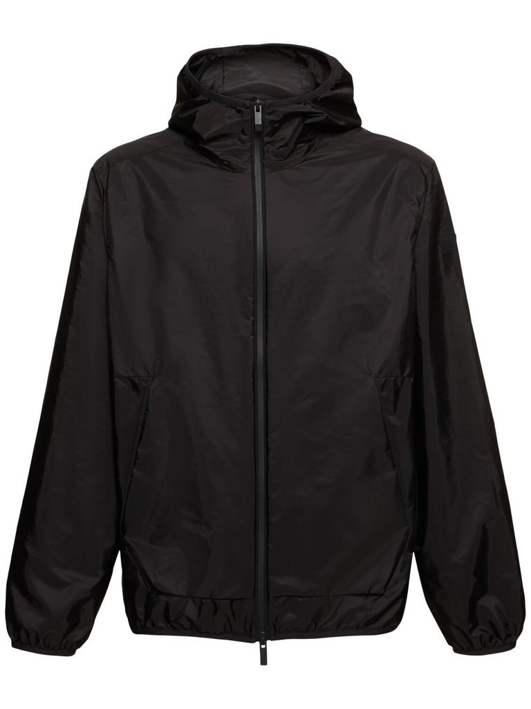 ジャケット・アウター MONCLER Logo Patch Hooded Nylon Jacket Moncler logo-patch Jacket | Black | FARFETCH
