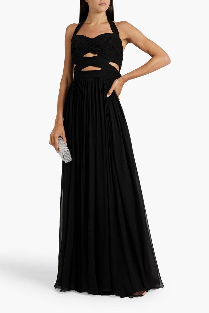 Zuhair Murad Cutout silk-chiffon halterneck gown