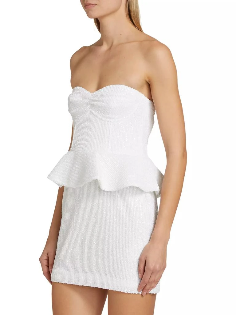ROTATE Birger Christensen Sequined Peplum Corset Minidress 4